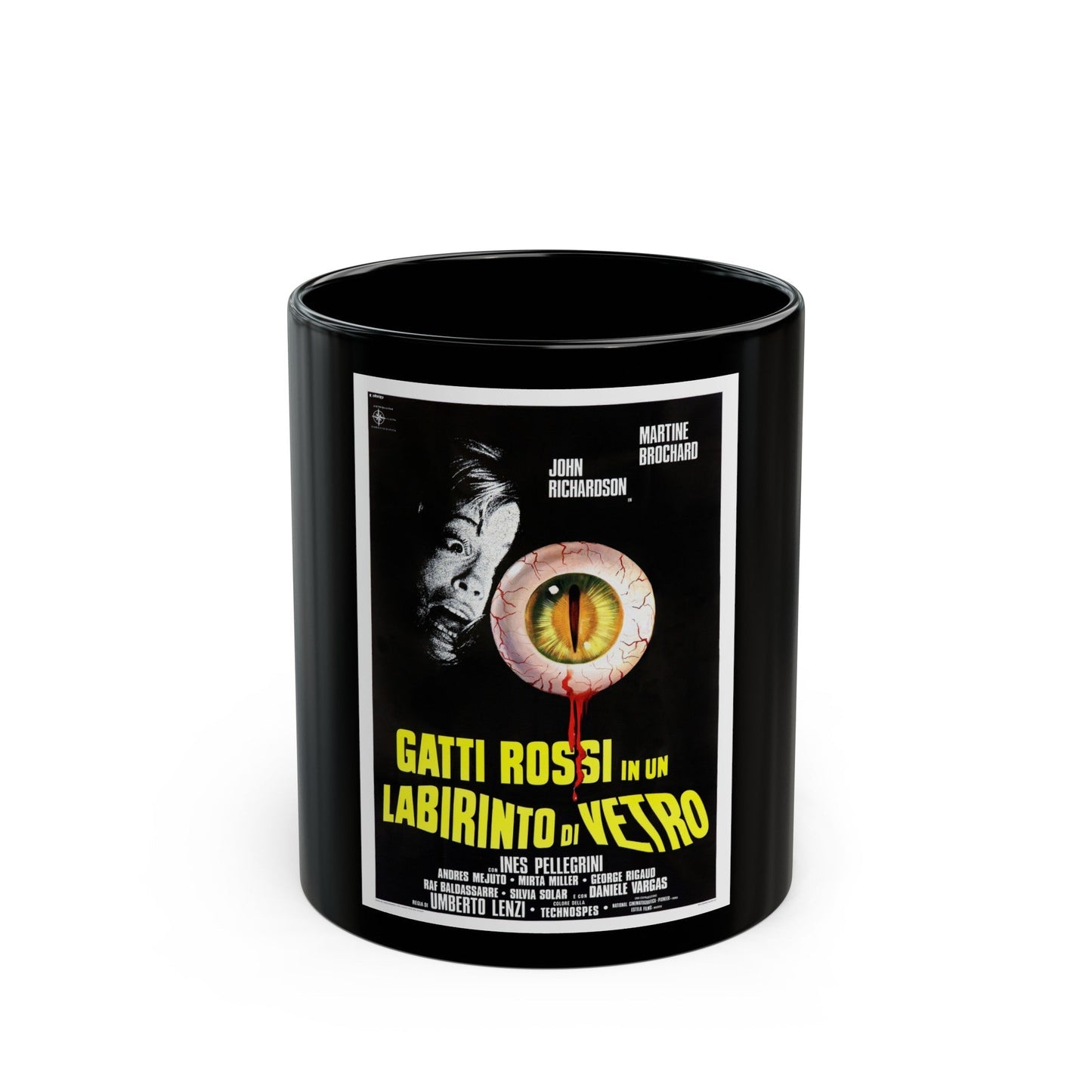 EYEBALL (ITALIAN) 1975 Movie Poster - Black Coffee Mug-11oz-The Sticker Space