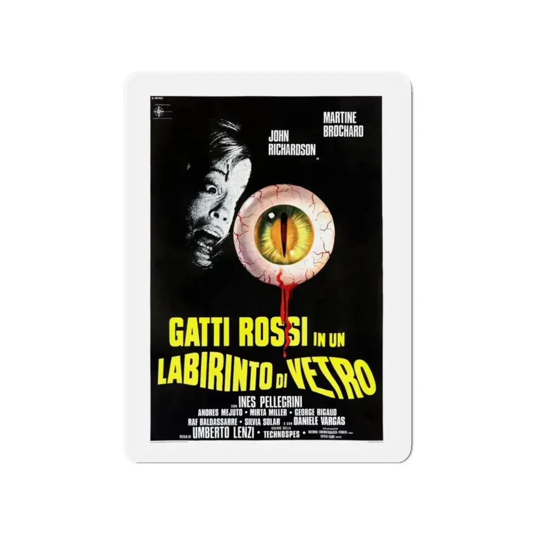 EYEBALL (ITALIAN) 1975 Movie Poster - Refrigerator Magnet 3 Inch - The Sticker Space