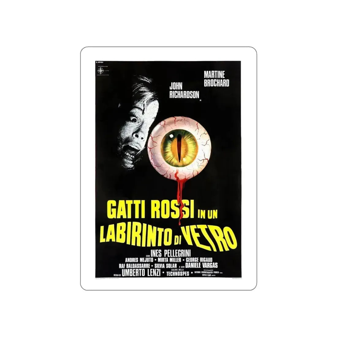 EYEBALL (ITALIAN) 1975 Movie Poster STICKER Vinyl Die-Cut Decal 5 Inch - The Sticker Space