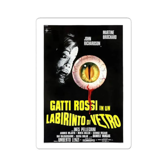 EYEBALL (ITALIAN) 1975 Movie Poster - STICKER Vinyl Kiss-Cut Decal 2 Inch White - The Sticker Space