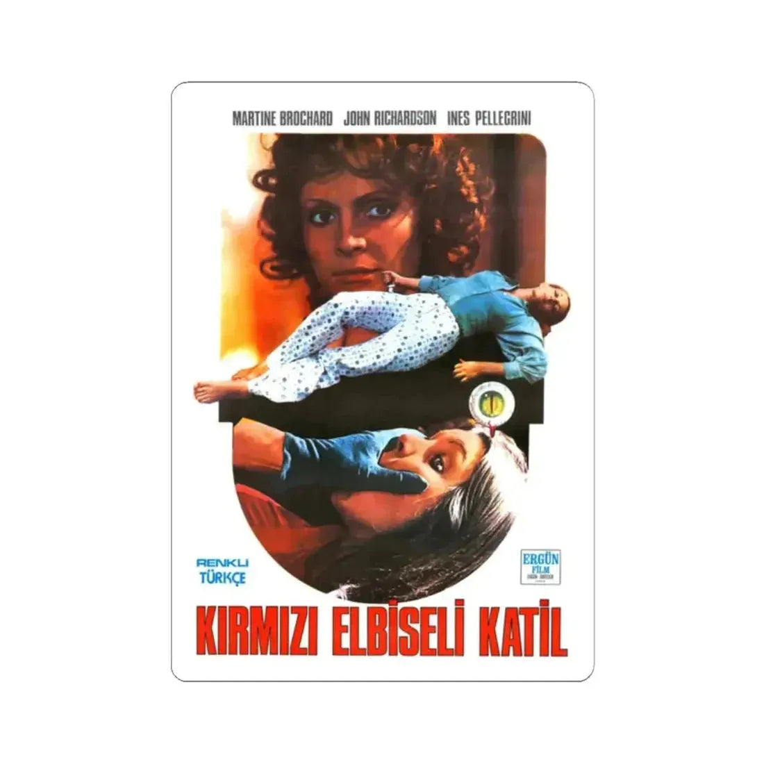 EYEBALL (TURKISH) 1975 Movie Poster - STICKER Vinyl Kiss-Cut Decal 2 Inch White - The Sticker Space