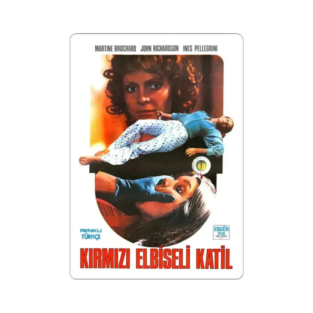 EYEBALL (TURKISH) 1975 Movie Poster - STICKER Vinyl Kiss-Cut Decal 3 Inch White - The Sticker Space