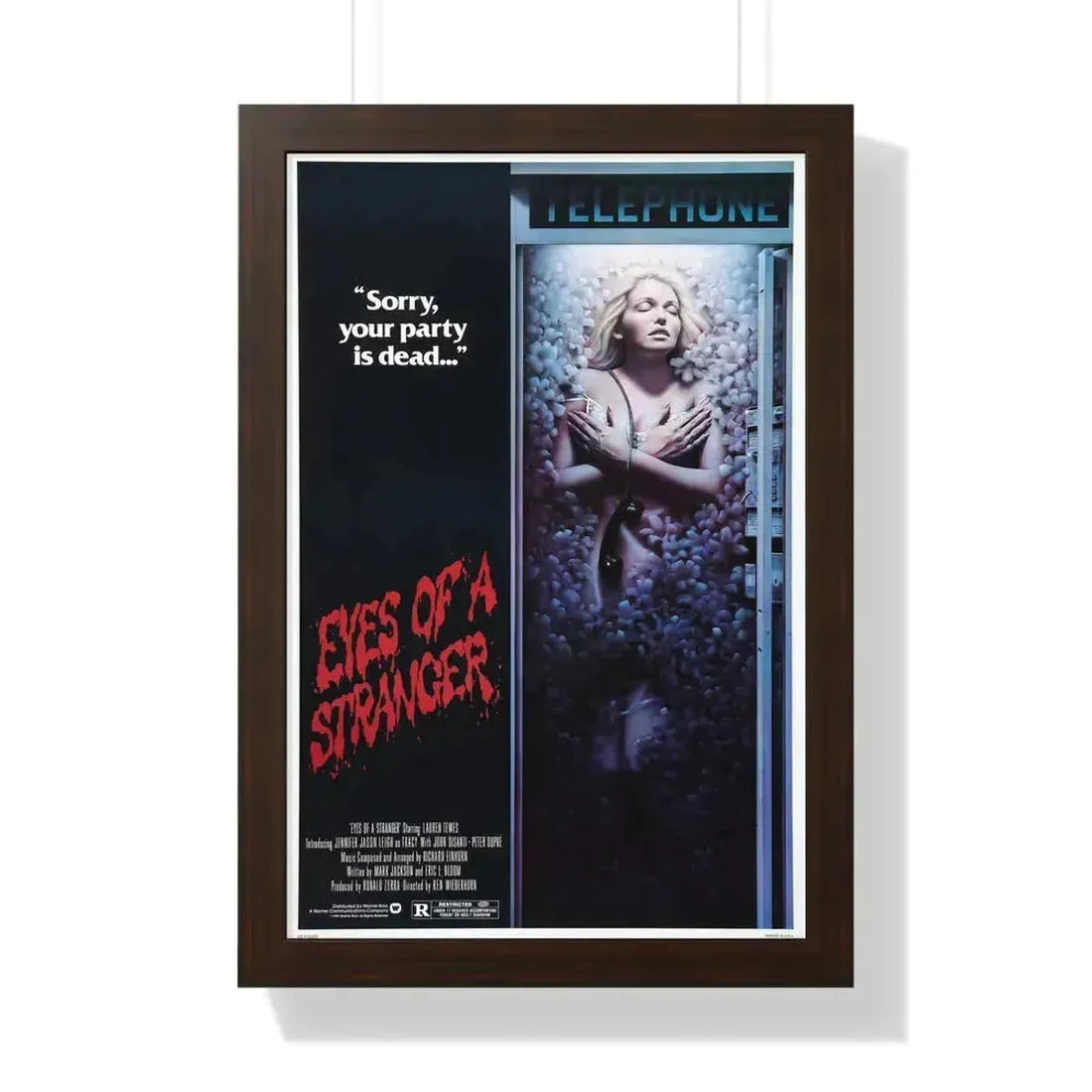 EYES OF A STRANGER 1981 - Framed Movie Poster 16″ x 24″ Walnut - The Sticker Space