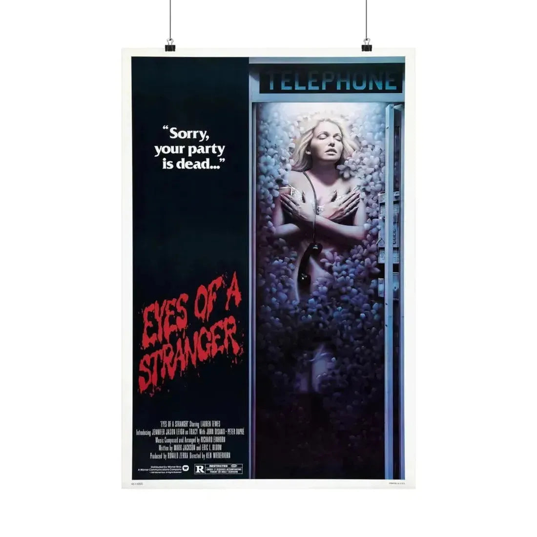 EYES OF A STRANGER 1981 - Paper Movie Poster - The Sticker Space