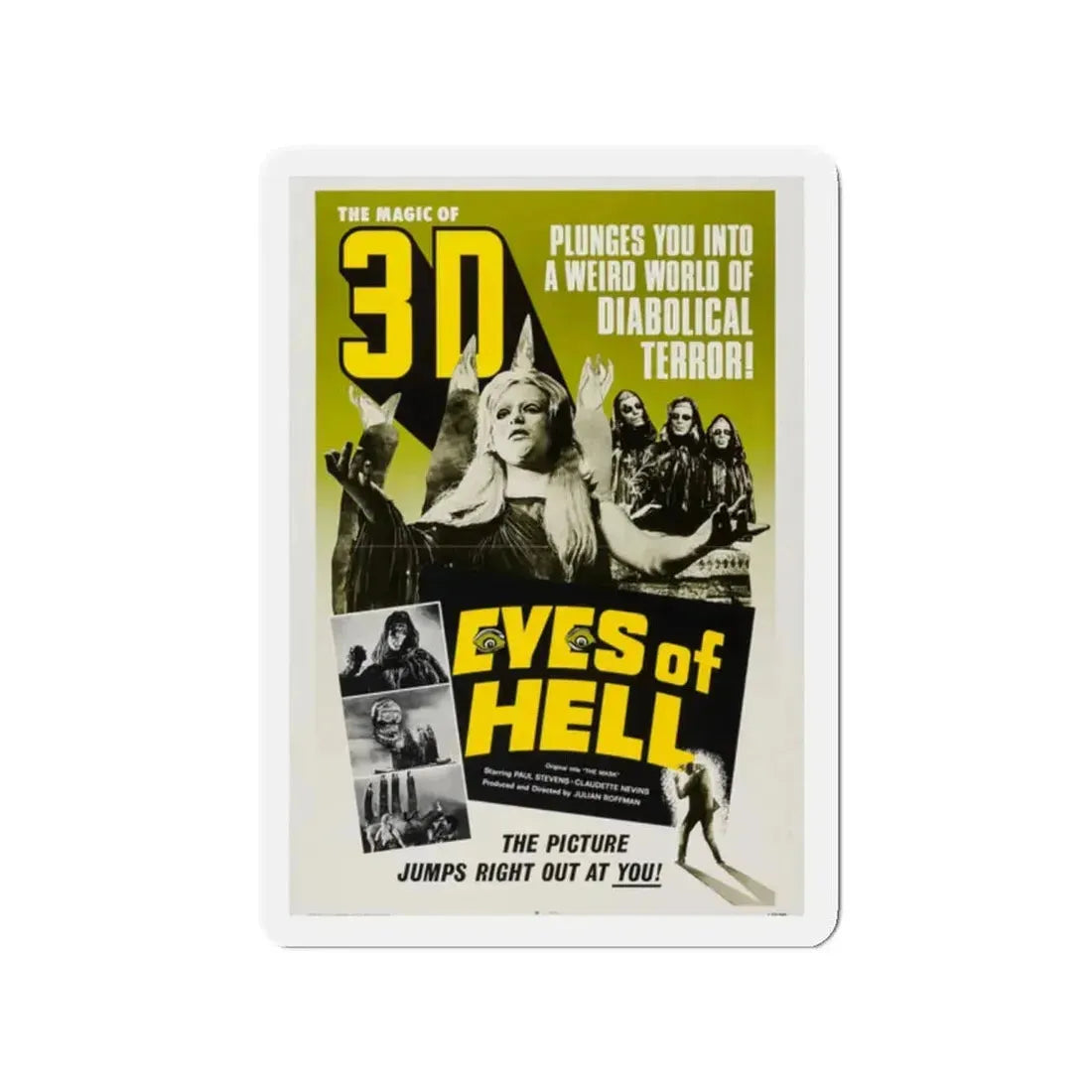 EYES OF HELL (THE MASK) 1961 Movie Poster - Refrigerator Magnet 2 Inch - The Sticker Space
