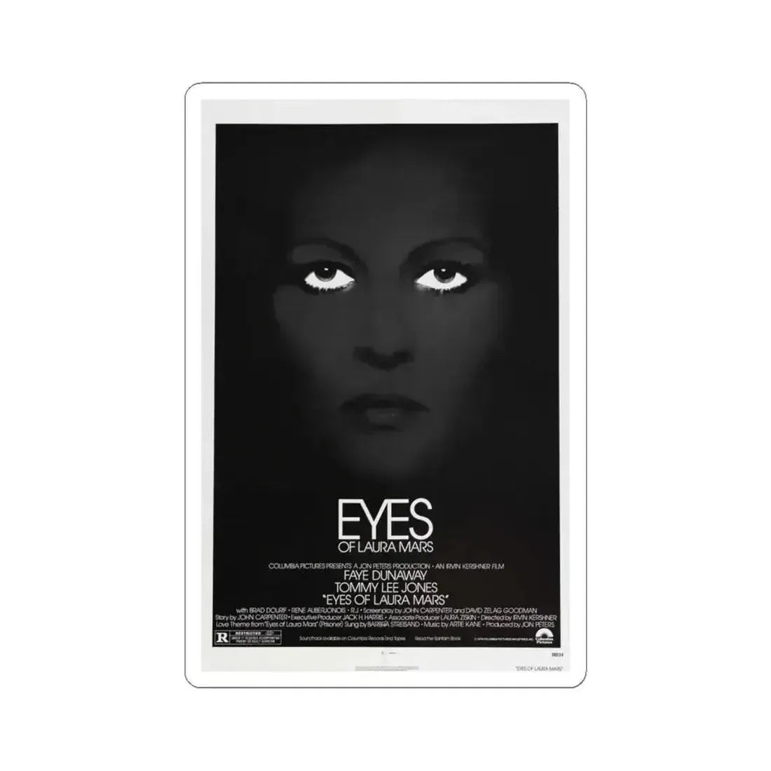 EYES OF LAURA MARS 1976 Movie Poster - STICKER Vinyl Kiss-Cut Decal 6 Inch White - The Sticker Space