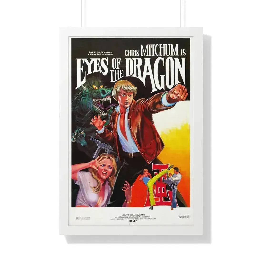 EYES OF THE DRAGON 1978 - Framed Movie Poster 20" x 30" White - The Sticker Space