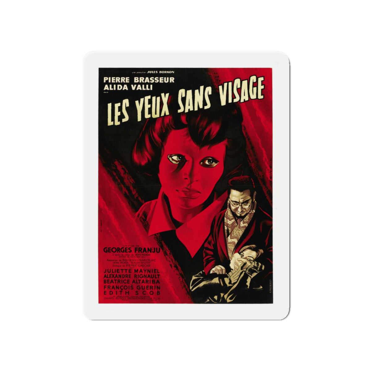 EYES WITHOUT A FACE 1960 Movie Poster - Die-Cut Magnet-4" x 4"-The Sticker Space