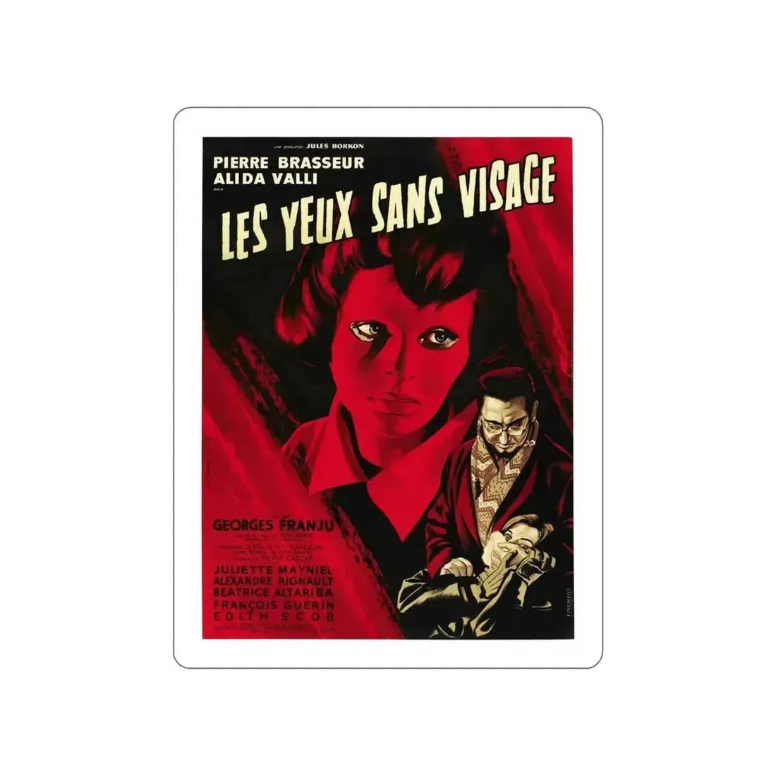 EYES WITHOUT A FACE 1960 Movie Poster STICKER Vinyl Die-Cut Decal 6 Inch - The Sticker Space