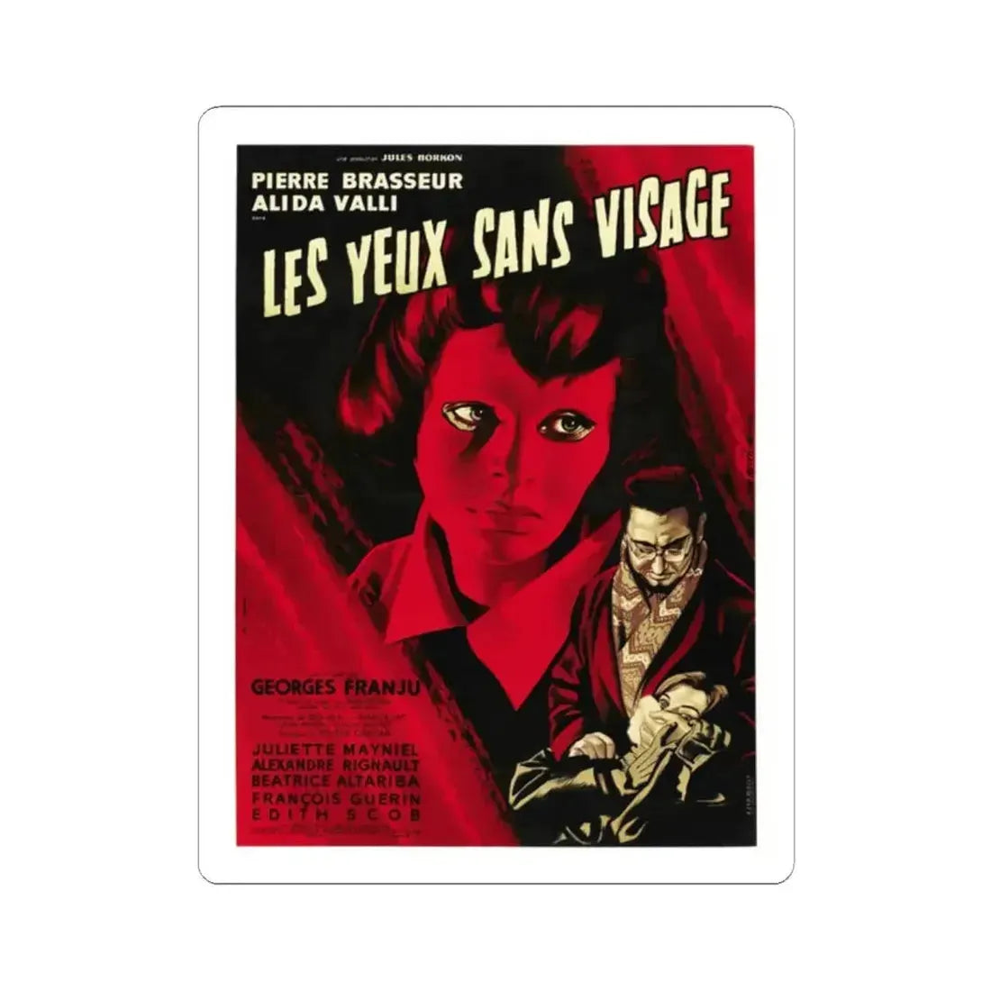 EYES WITHOUT A FACE 1960 Movie Poster - STICKER Vinyl Kiss-Cut Decal 2 Inch White - The Sticker Space