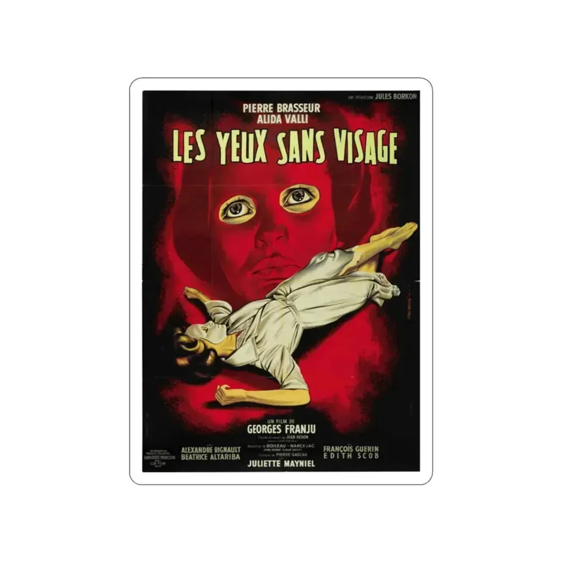 EYES WITHOUT A FACE (2) 1960 Movie Poster STICKER Vinyl Die-Cut Decal 2 Inch - The Sticker Space