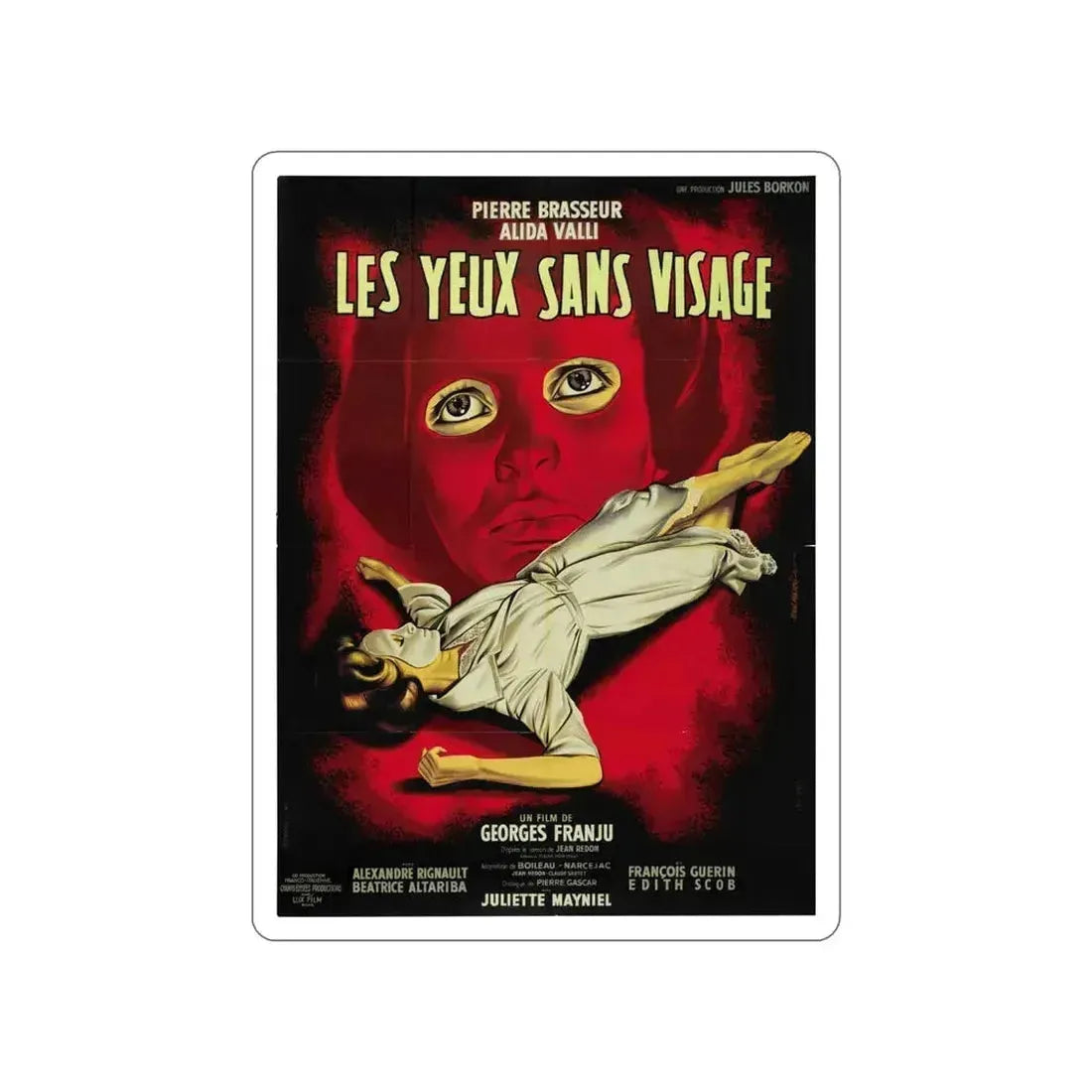 EYES WITHOUT A FACE (2) 1960 Movie Poster STICKER Vinyl Die-Cut Decal 5 Inch - The Sticker Space