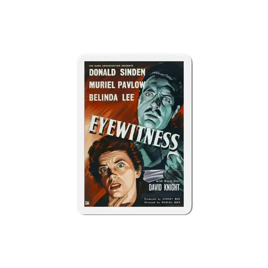 Eyewitness 1956 Movie Poster Refrigerator Magnet 6 Inch - The Sticker Space