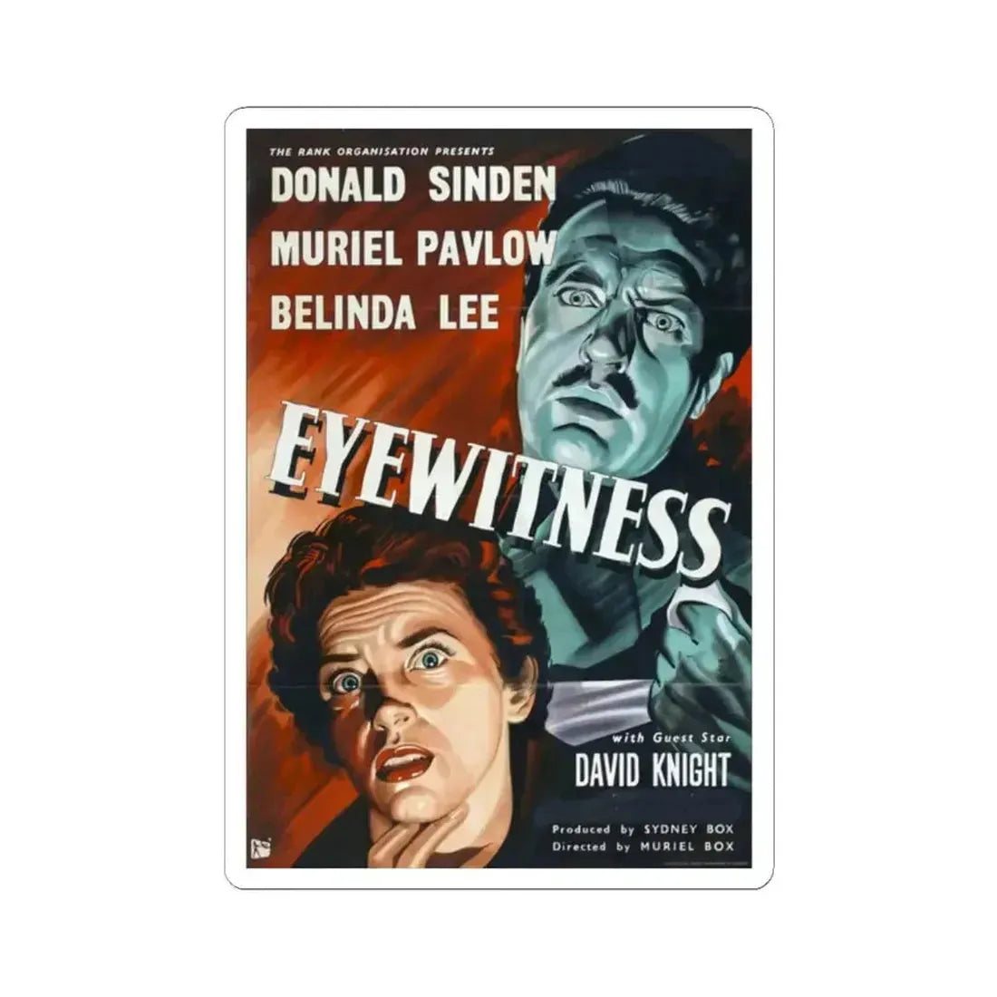 Eyewitness 1956 Movie Poster - STICKER Vinyl Kiss-Cut Decal 2 Inch White - The Sticker Space
