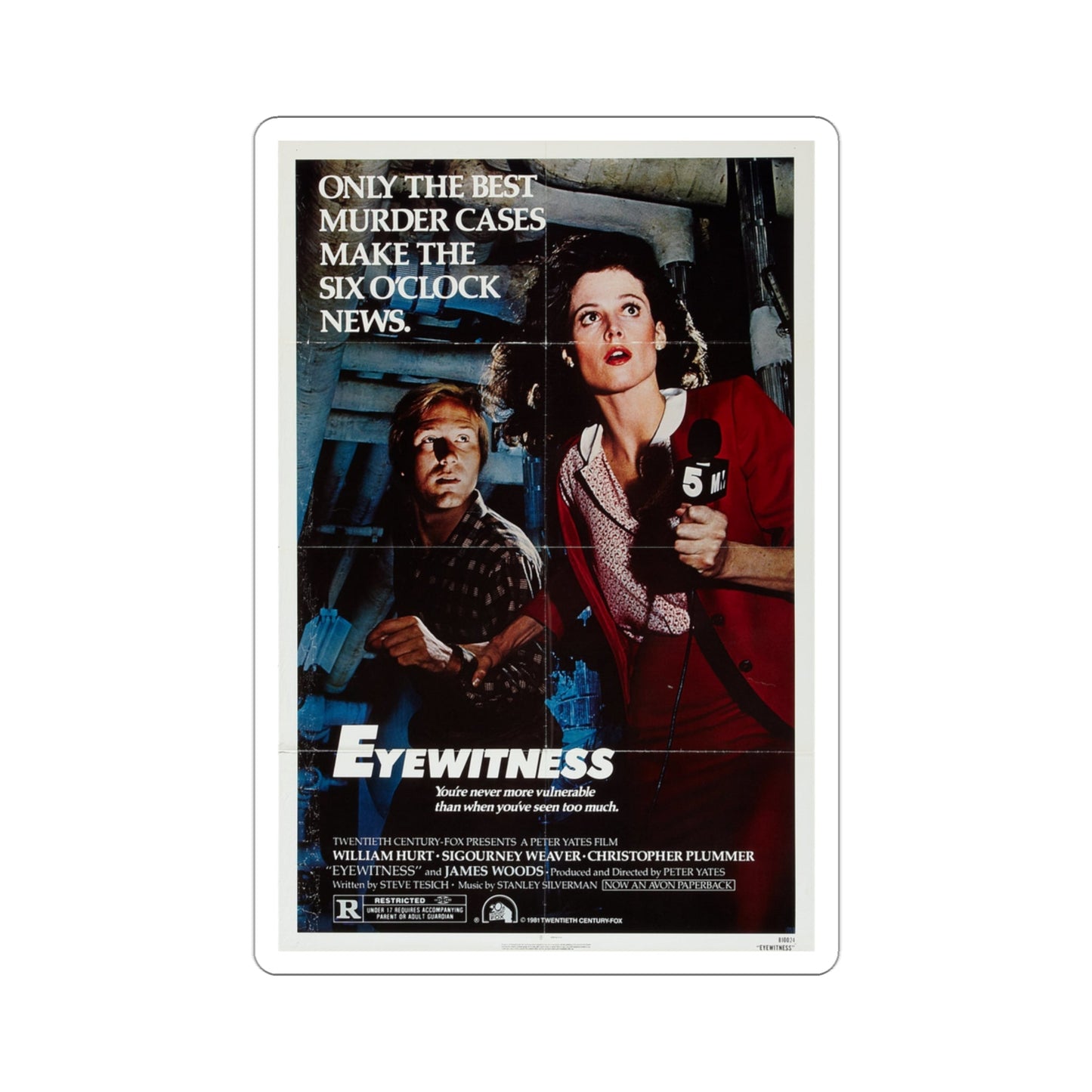 Eyewitness 1981 Movie Poster STICKER Vinyl Die-Cut Decal-3 Inch-The Sticker Space