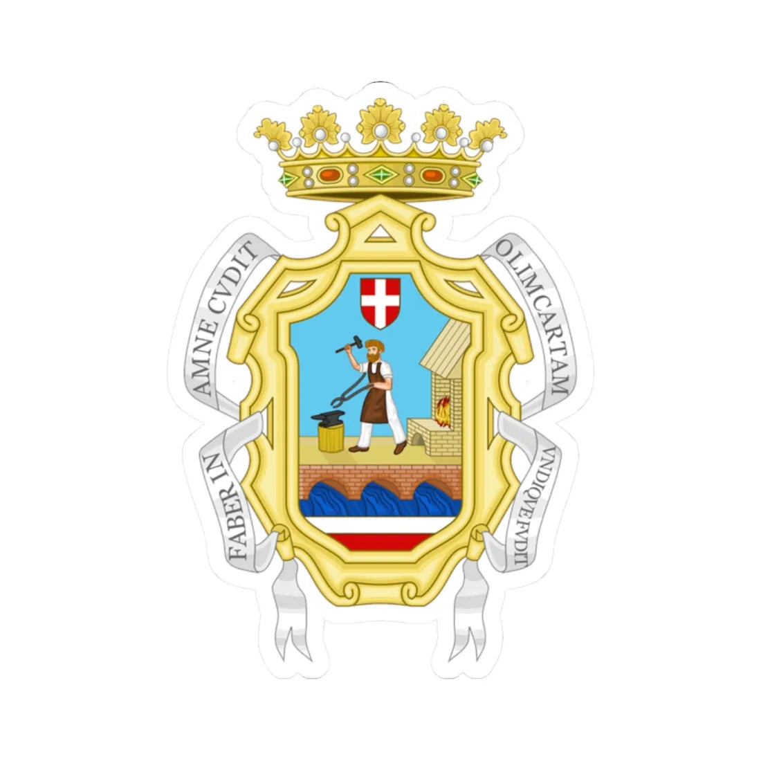 Fabriano-Stemma (Italy) (Coat of Arms) STICKER Vinyl Kiss-Cut Decal 2 Inch White - The Sticker Space