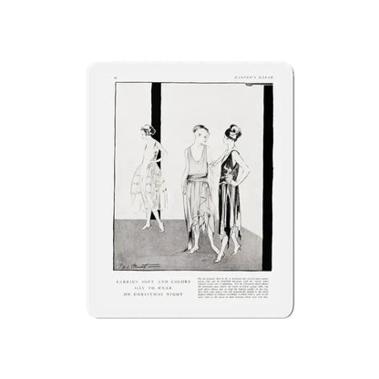 Fabrics Soft and Colors ..., Harper's Bazaar, December 1920 (Magazine Illustration) Refrigerator Magnet 5 Inch Die-Cut - The Sticker Space