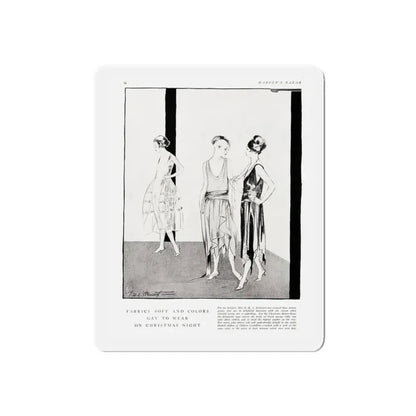 Fabrics Soft and Colors ..., Harper's Bazaar, December 1920 (Magazine Illustration) Refrigerator Magnet - The Sticker Space