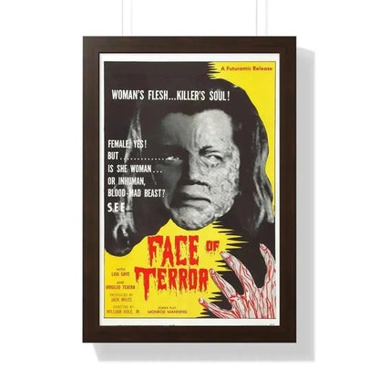 FACE OF TERROR 1962 - Framed Movie Poster 16″ x 24″ Walnut - The Sticker Space