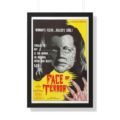 FACE OF TERROR 1962 - Framed Movie Poster 20" x 30" Black - The Sticker Space