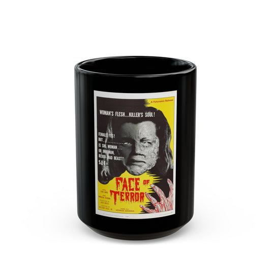 FACE OF TERROR 1962 Movie Poster - Black Coffee Mug-15oz-The Sticker Space