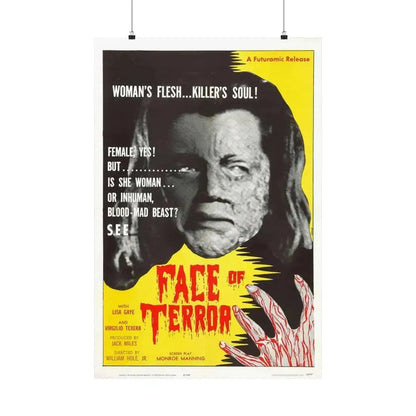 FACE OF TERROR 1962 - Paper Movie Poster 24″ x 36″ Matte - The Sticker Space