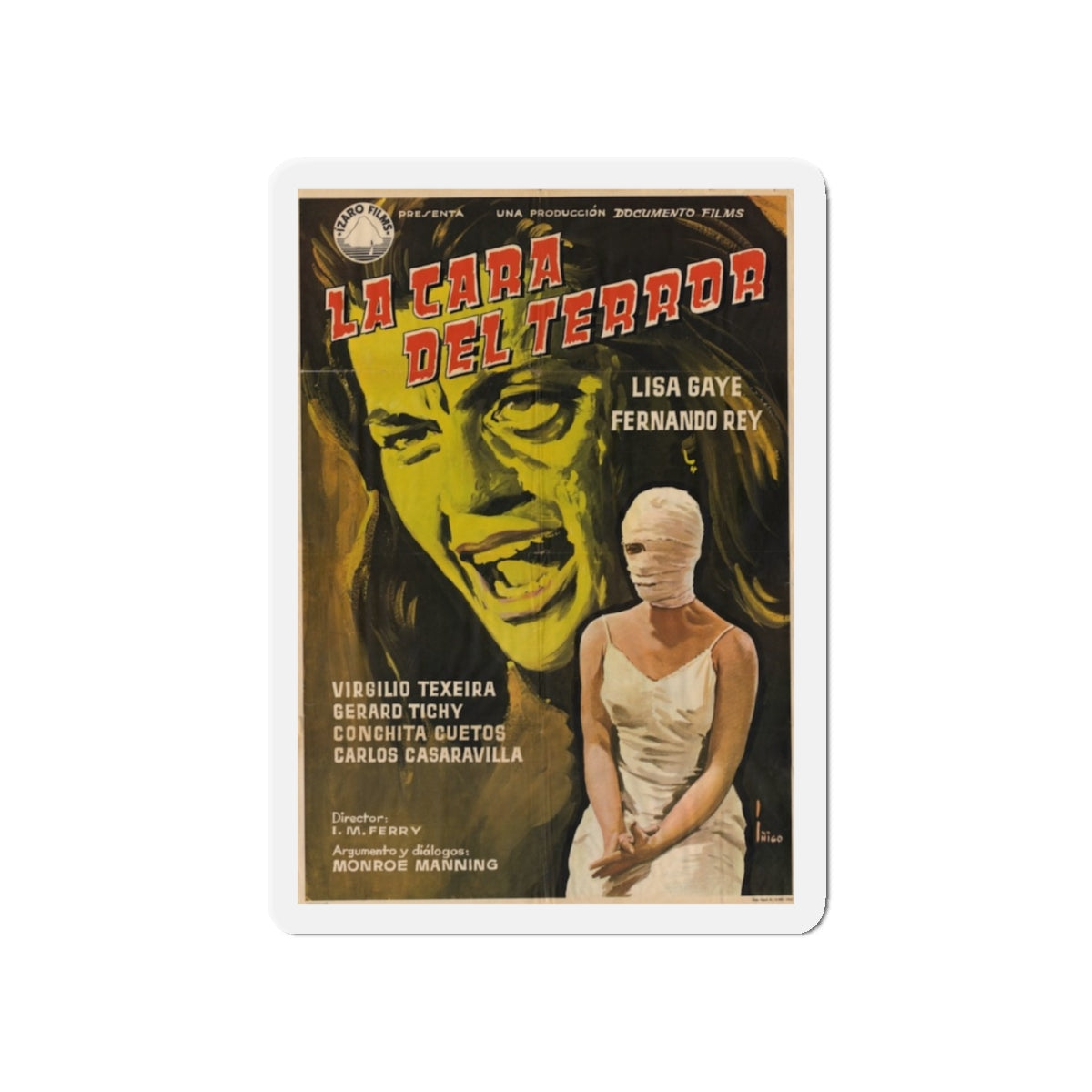 FACE OF TERROR (SPAIN) 1962 Movie Poster - Die-Cut Magnet-5" x 5"-The Sticker Space