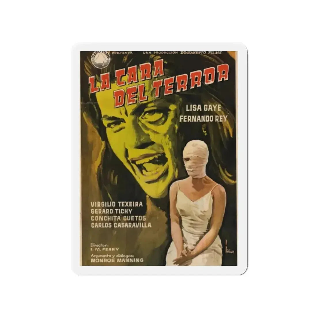 FACE OF TERROR (SPAIN) 1962 Movie Poster - Refrigerator Magnet - The Sticker Space