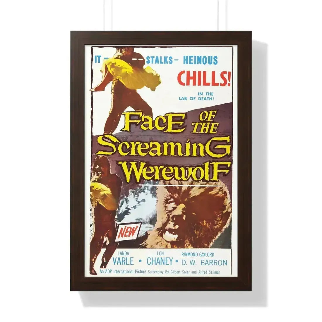 FACE OF THE SCREAMING WEREWOLF 1964 - Framed Movie Poster 16″ x 24″ Walnut - The Sticker Space