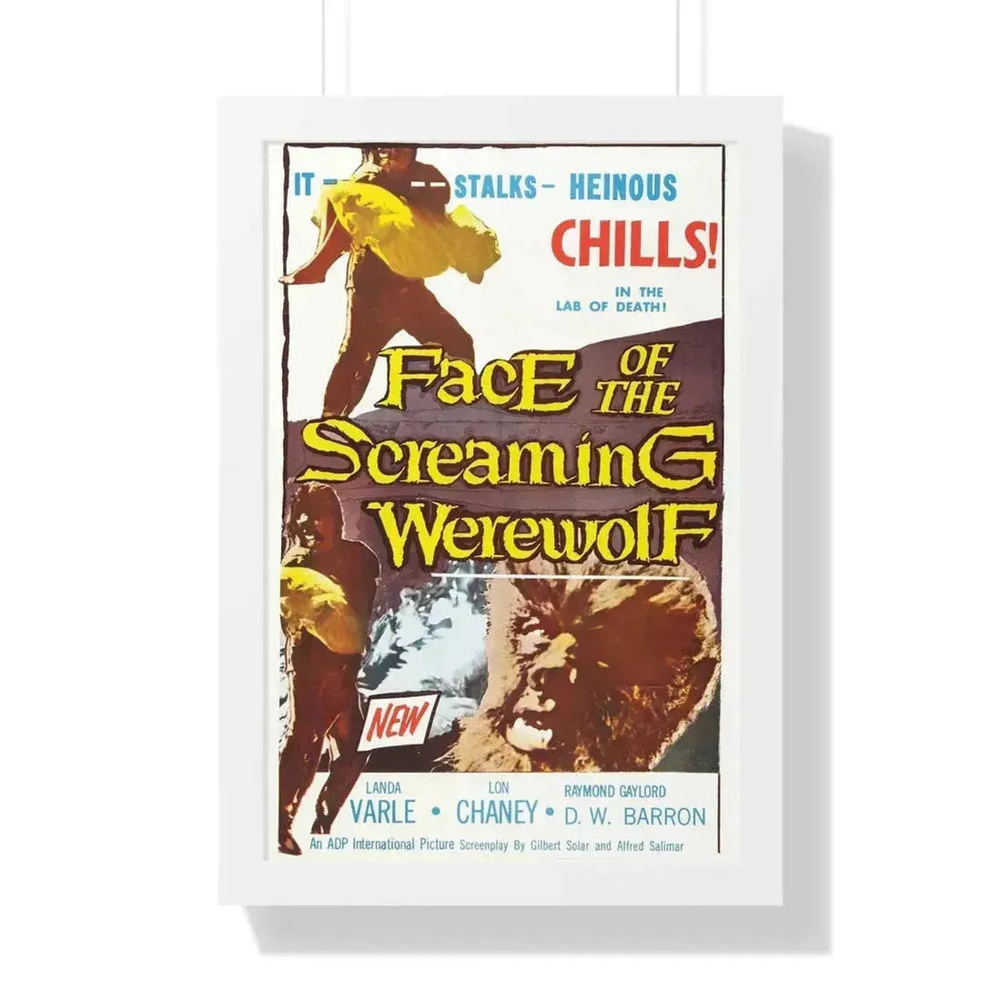 FACE OF THE SCREAMING WEREWOLF 1964 - Framed Movie Poster 16″ x 24″ White - The Sticker Space