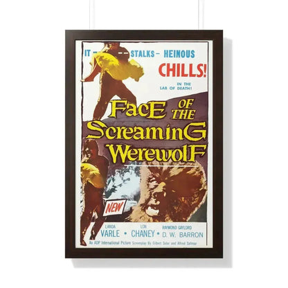 FACE OF THE SCREAMING WEREWOLF 1964 - Framed Movie Poster 20" x 30" Walnut - The Sticker Space