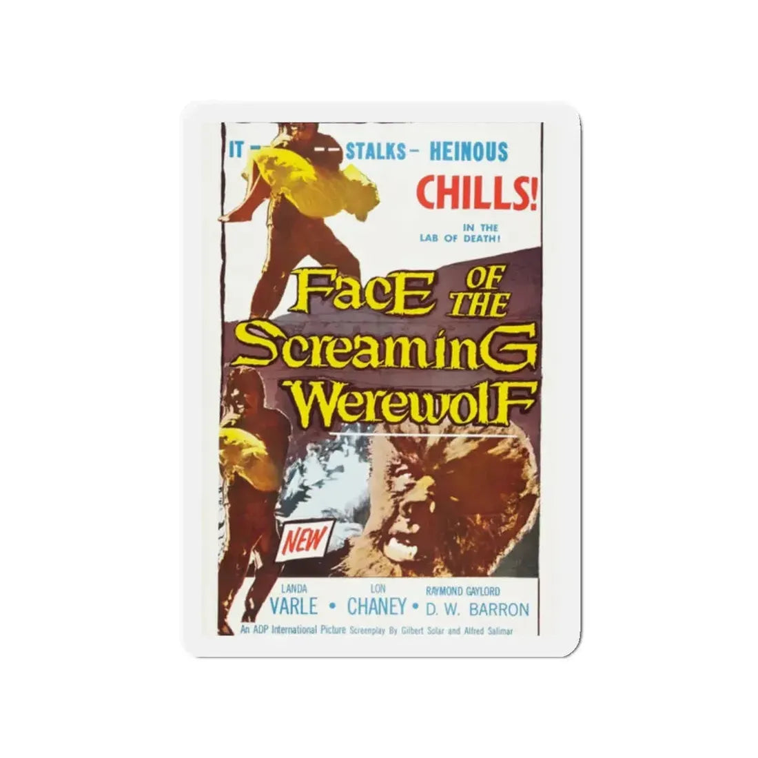 FACE OF THE SCREAMING WEREWOLF 1964 Movie Poster - Refrigerator Magnet 2 Inch - The Sticker Space