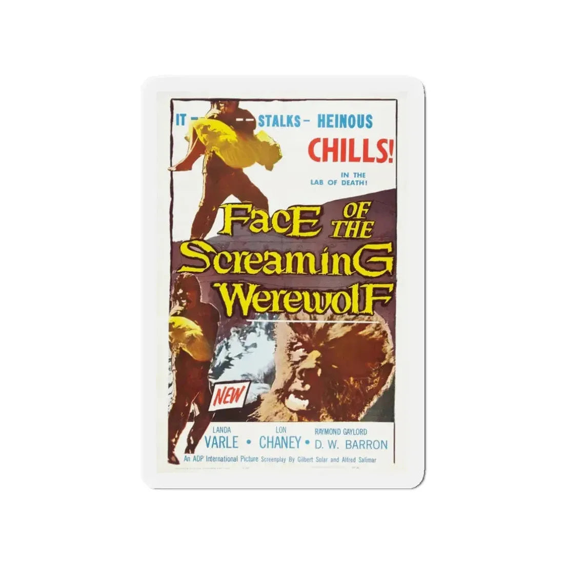 FACE OF THE SCREAMING WEREWOLF 1964 Movie Poster - Refrigerator Magnet 3 Inch - The Sticker Space