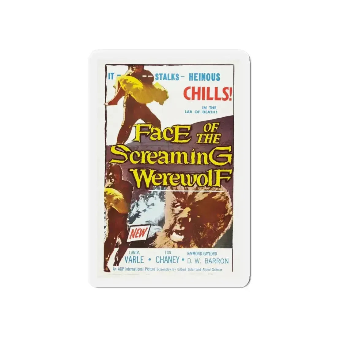 FACE OF THE SCREAMING WEREWOLF 1964 Movie Poster - Refrigerator Magnet - The Sticker Space