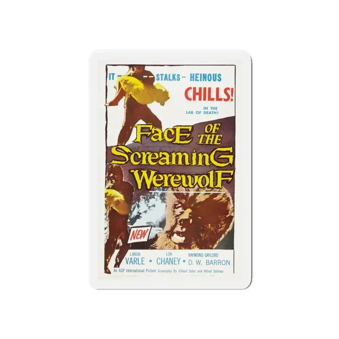 FACE OF THE SCREAMING WEREWOLF 1964 Movie Poster - Refrigerator Magnet - The Sticker Space