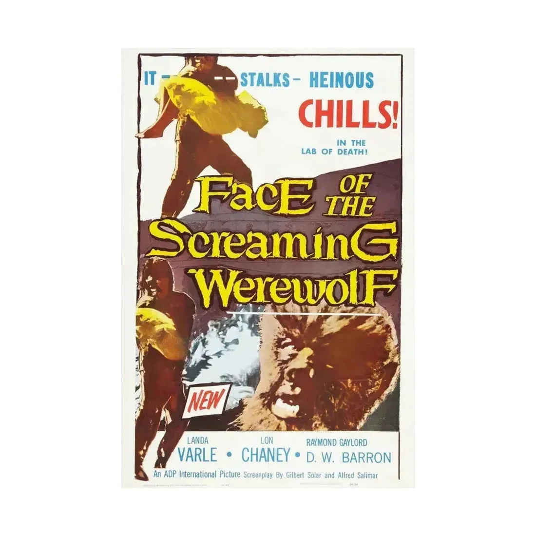 FACE OF THE SCREAMING WEREWOLF 1964 - Paper Movie Poster - The Sticker Space
