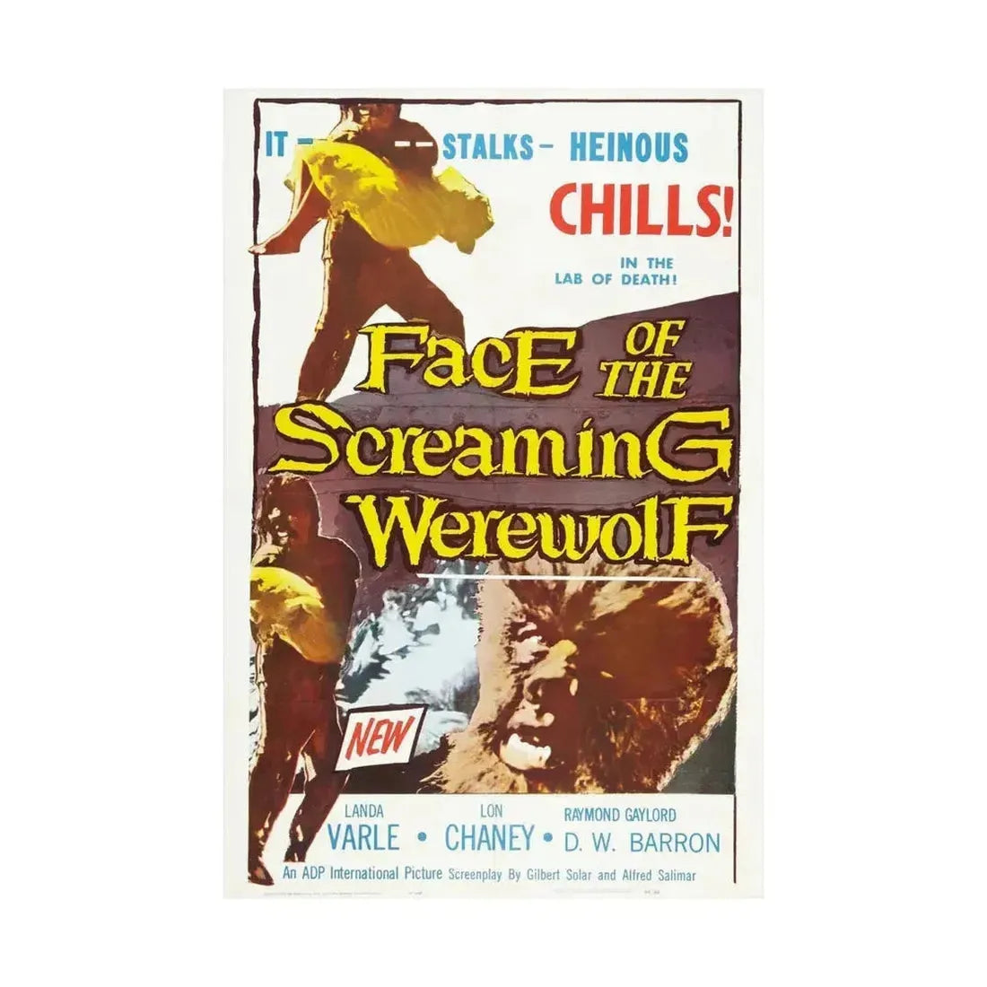 FACE OF THE SCREAMING WEREWOLF 1964 - Paper Movie Poster - The Sticker Space