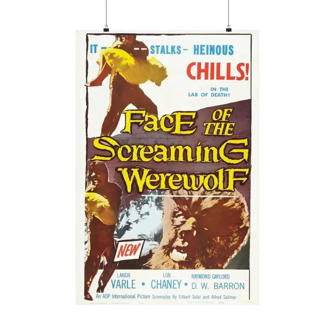 FACE OF THE SCREAMING WEREWOLF 1964 - Paper Movie Poster - The Sticker Space