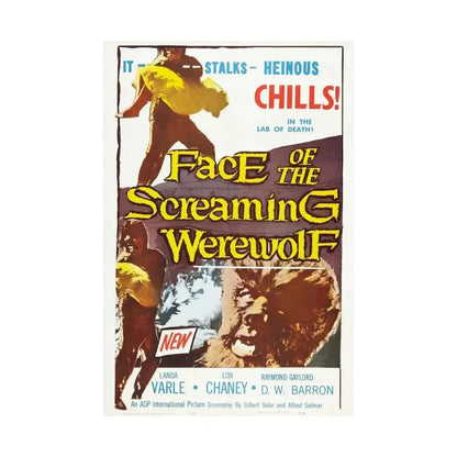 FACE OF THE SCREAMING WEREWOLF 1964 - Paper Movie Poster - The Sticker Space