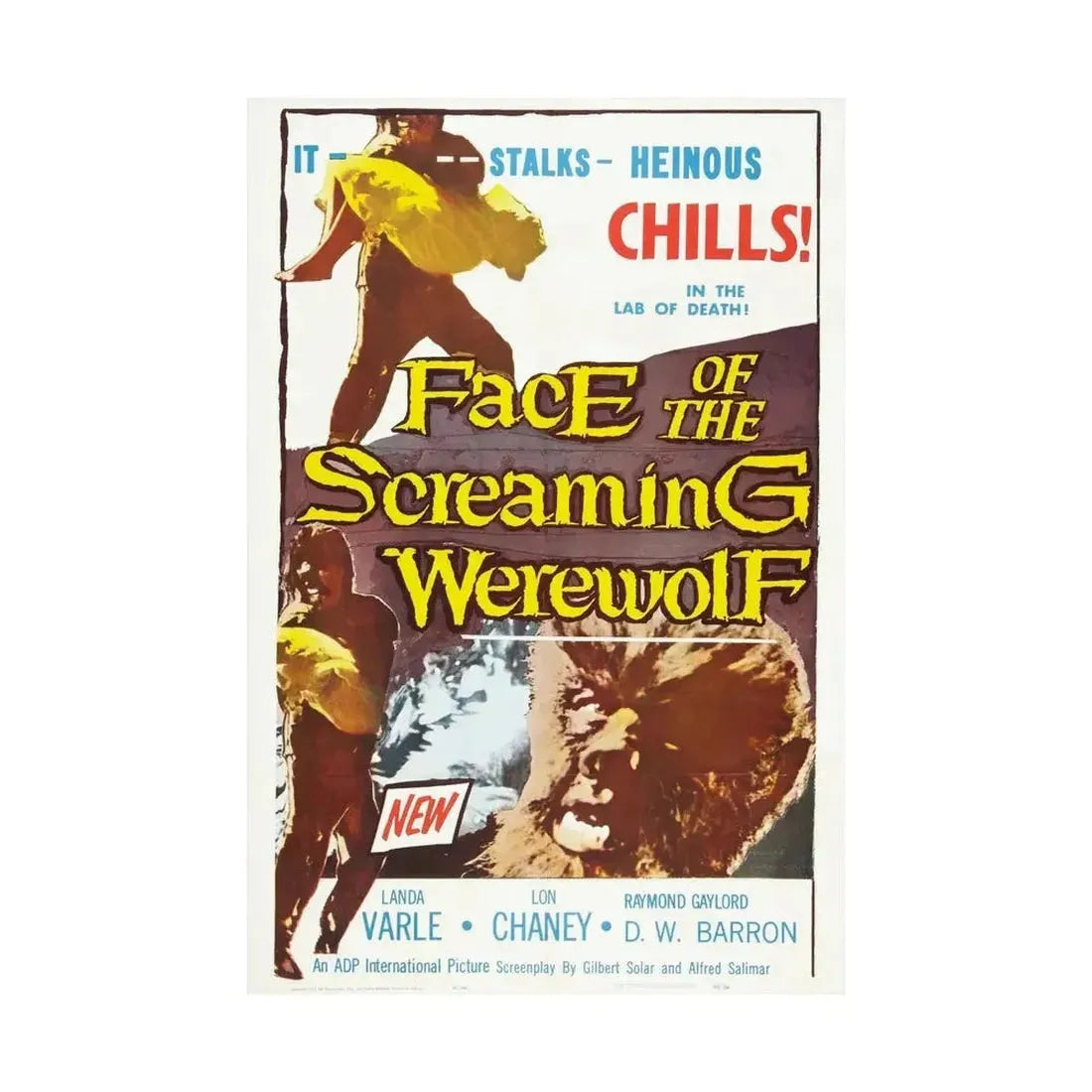 FACE OF THE SCREAMING WEREWOLF 1964 - Paper Movie Poster - The Sticker Space