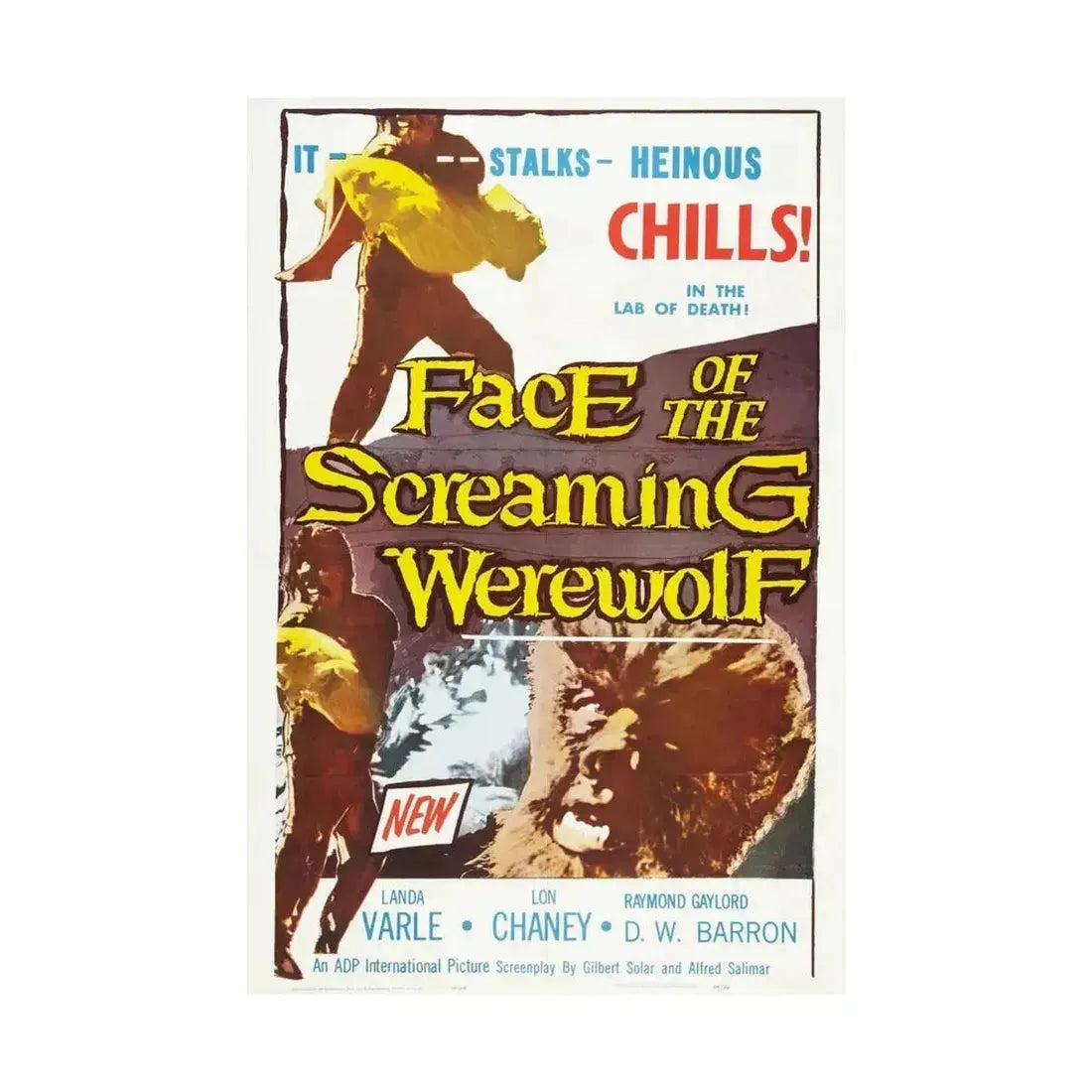 FACE OF THE SCREAMING WEREWOLF 1964 - Paper Movie Poster - The Sticker Space