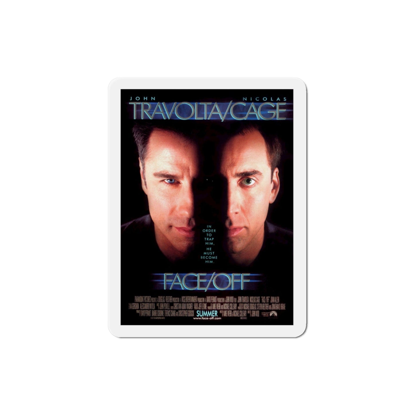 Face Off 1997 Movie Poster Die-Cut Magnet-3" x 3"-The Sticker Space