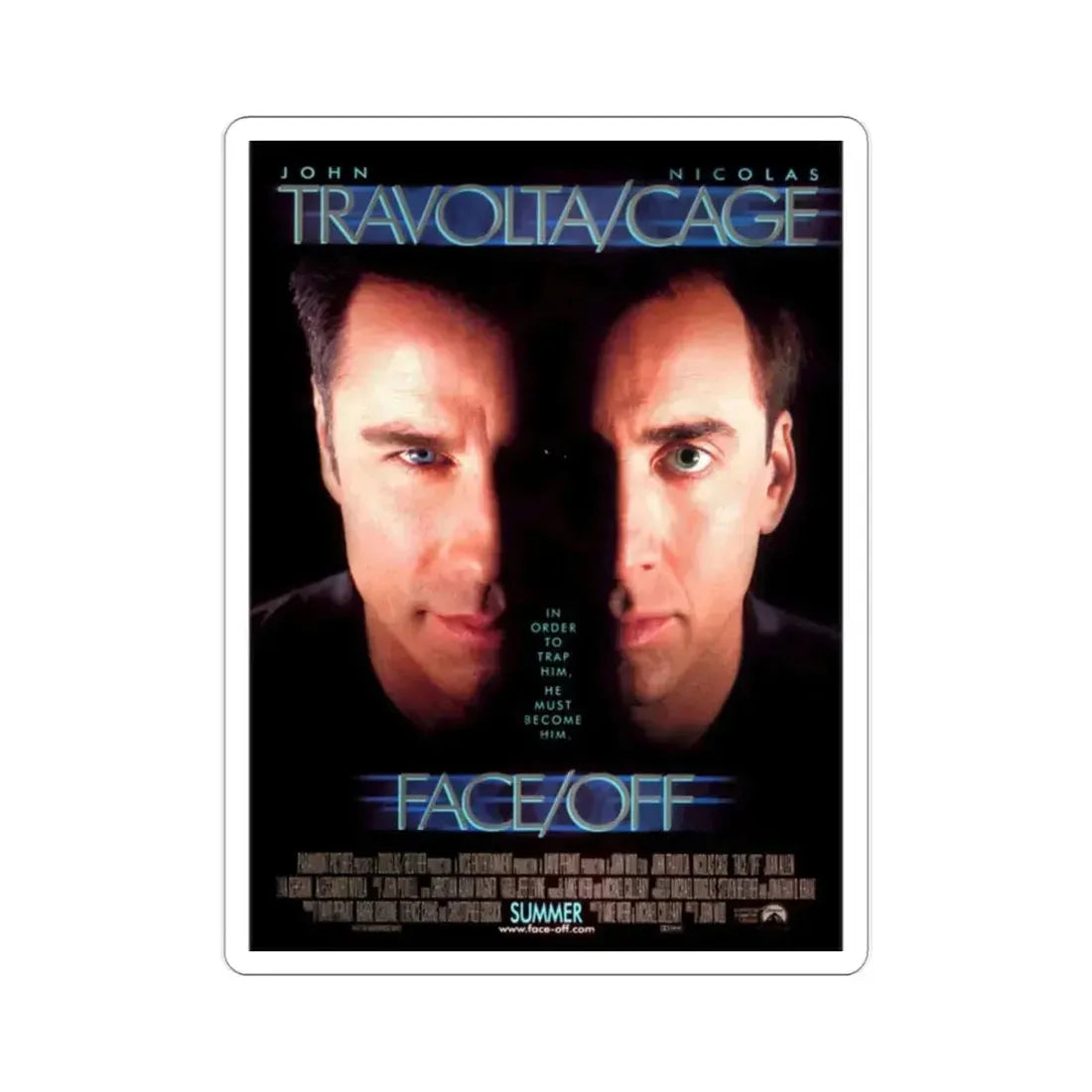 Face Off 1997 Movie Poster STICKER Vinyl Die-Cut Decal 2 Inch - The Sticker Space