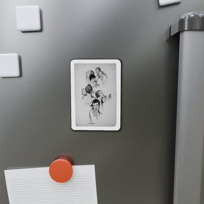 Faces (Magazine Illustration) Refrigerator Magnet-The Sticker Space