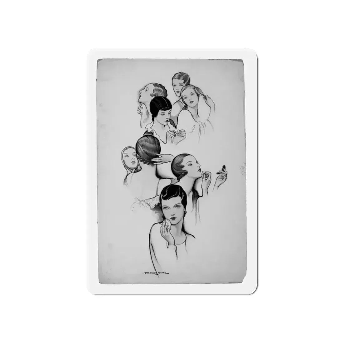 Faces (Magazine Illustration) Refrigerator Magnet 4 Inch Die-Cut - The Sticker Space