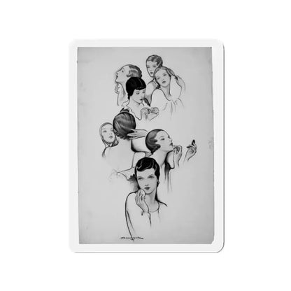 Faces (Magazine Illustration) Refrigerator Magnet - The Sticker Space