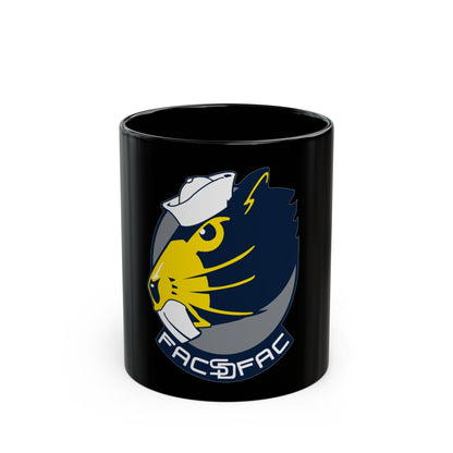 FACSFAC SD Beaver Fleet Area Control and Surveillance Facility San Diego (U.S. Navy) Black Coffee Mug-11oz-The Sticker Space