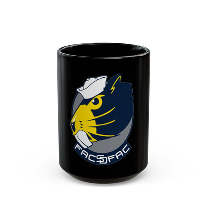 FACSFAC SD Beaver Fleet Area Control and Surveillance Facility San Diego (U.S. Navy) Black Coffee Mug-15oz-The Sticker Space