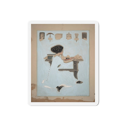 Fade away girl - Gifts, 1910 (Magazine Illustration) Refrigerator Magnet-5" x 5"-The Sticker Space