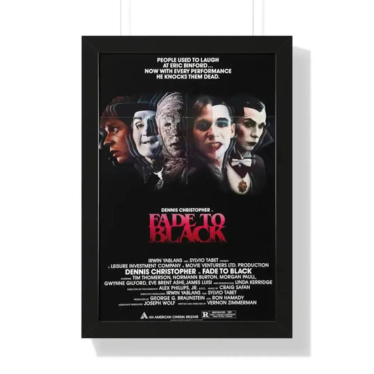 FADE TO BLACK 1980 - Framed Movie Poster 16″ x 24″ Black - The Sticker Space